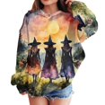 thumbnail image 3 of Abcomgle Halloween Hoodies for Teen Girls Horror Witches Gathering Print Sweatshirts with Hooded Fashion Long Sleeve Girls Pullover Sweatshirt with Pocket Fall Holiday Shirt for Teen Girls, 3 of 5
