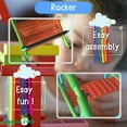 thumbnail image 3 of XSS008 high quality kids seesaw plastic seat playground equipment cute baby plastic rocker outdoor children blue and green steel tube, 3 of 6