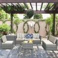 thumbnail image 3 of Gymax Ensemble de Mobilier de Conversation Sectionnel en Rotin pour Patio 8 Pcs avec Coussin Blanc, 3 of 10