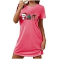 thumbnail image 4 of TMOYZQ Womens Christmas Nightgowns Short Sleeve Crew Neck Cute Print T Shirt Dresses Casual Loose Fit Lounge Christmas Party T Shirt Dress Nightgowns, 4 of 5