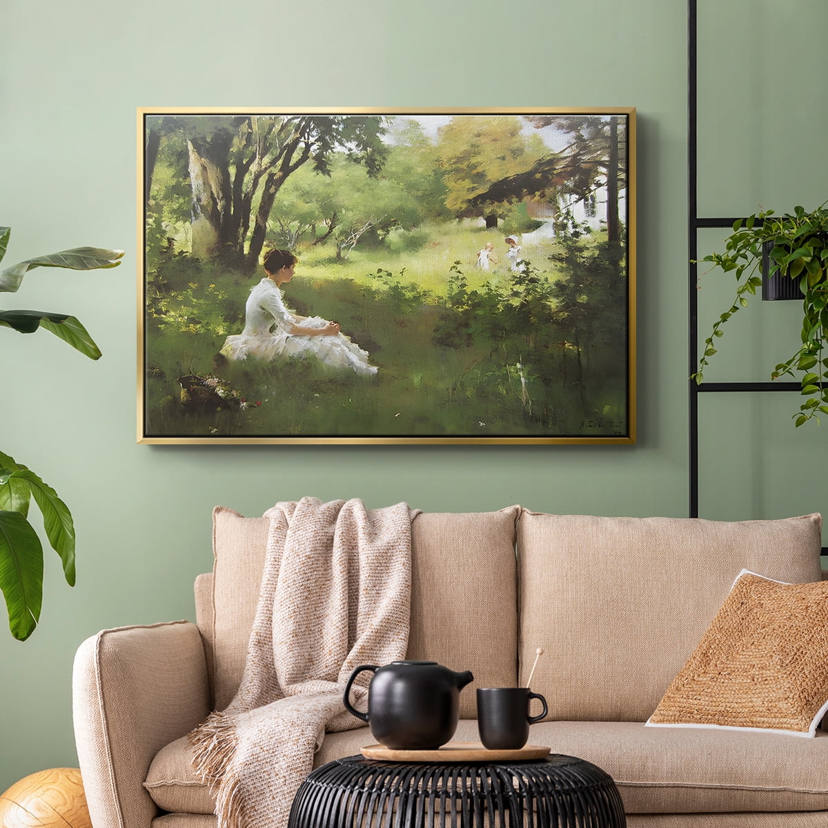 Vintage Landscape-CCXLV By Wexford Home Framed in Gold Wood Gallery Wrapped Canvas 17 in. x 25 in.