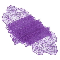 BESTOYARD Table Runner Purple Polyester Cobweb Design 1Pack
