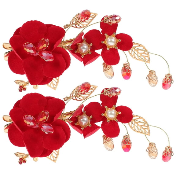 LOLIPPYY Women's Hair Barrettes with and Rhinestones, 2-Pack Stylish Hair Clips