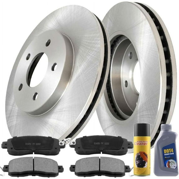 MotorbyMotor 296mm Front Brake Kit Rotors and Ceramic Pads Fits for 2014-2019 Nissan Altima Slotted Disc Brake Rotor & Brake Pad Including CLEANER DOT4 FLUID 120.42096, D1650