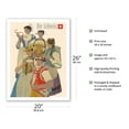 thumbnail image 2 of Switzerland (Die Schweiz) - Traditional Swiss Folkloric Costumes - Vintage Travel Poster by Kurt Wirth c.1952 - Fine Art Matte Paper Print (Unframed) 20x26in, 2 of 4
