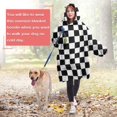 thumbnail image 4 of Black and White Checkered Pattern Wearable Oversized Blanket,Wearable Blanket Hoodie for Adults,Cozy Hooded Blankets with Super Pockets,Super Warm Fuzzy Pullover for Women & Men, 4 of 6