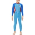 thumbnail image 1 of Naiovety Traje de neopreno para niños Traje de baño de una pieza Conjunto de snorkel a prueba de sol de manga larga Traje de baño térmico Neopreno Deportes acuáticos azul L Naiovety OD003313-03, 1 of 1