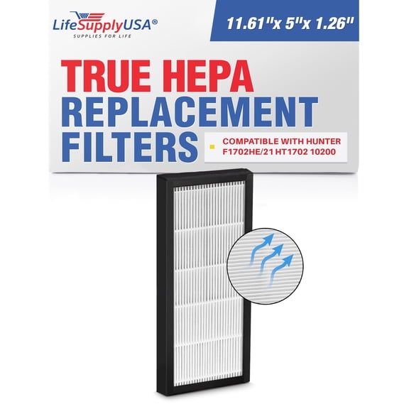 10200 Filter A HEPA   Carbon Pre-Filter Compatible with Hunter 10202, 10205 & HT1702 Air Purifiers by LifeSupplyUSA