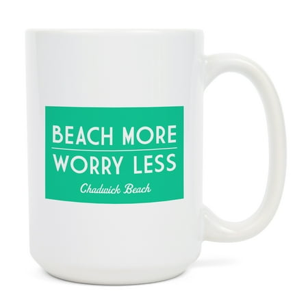 

15 fl oz Ceramic Mug Chadwick Beach New Jersey Simply Said Beach More Worry Less Dishwasher & Microwave Safe