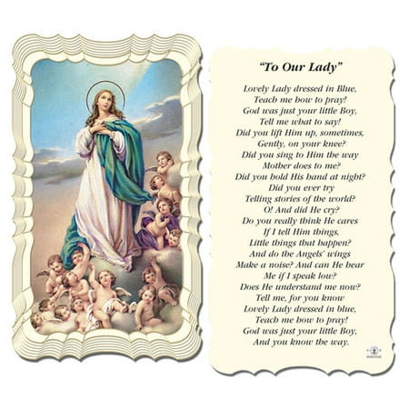 

Lovely Lady Dressed in Blue Catholic Prayer Holy Card with Prayer on Back Pack of 50