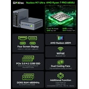 GMKtec M7 Ultra Mini PC AMD Ryzen 7 PRO 6850U (MAX 4.7GHz), 16GB RAM 1TB SSD, 2.5GbE NIC LAN Office Home Desktop Computers, Quad 4K Display, WiFi, BT, USB-C, DP