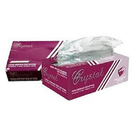Crystal by crystalware FPU12103000C Premium Aluminum Foil Pop Up Sheets, 12" x 10.75" (6/Boxes, 500 Sheets/Box) (Pack of 3000)