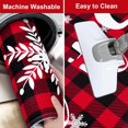 thumbnail image 3 of Ensemble de 2 Tapis de Cuisine de Noël, Tapis de Cuisine Flocons de Neige de Noël « Let It Snow » Antidérapants Lavables, Tapis de Sol de Cuisine à Carreaux Buffalo Rouges d'Hiver Décorations de Noël, 18 Pieds' x 48 Pieds'+ 18 Pieds' x 30 Pieds', 3 of 6