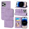 thumbnail image 1 of For Iphone 14 Pro Embossed Striped Magnetic Case(Purple),iPhone 12, 1 of 6