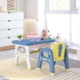 thumbnail image 4 of Set Mesa y Silla para Niños Forma de Dinosaurio Costway Azul y Amarillo, 4 of 10