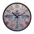 thumbnail image 2 of Voice Activated Clock with Glow Light 12 Inch Large Silent Wall Clock Battery Operated for Home Decor Watercolor Ornate Dragonfly, 2 of 8