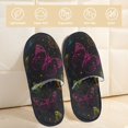 thumbnail image 2 of Fotbe Butterfly Pantuflas Peludas para Mujer con Estampado, Zapatillas de Peluche, Zapatos de Invierno para Casa, Uso Interior y Exterior-Large, 2 of 8