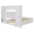 thumbnail image 6 of Versatility Galore Solid Wood Bed Frame with All-in-One Cabinet, Shelf and Sockets, Platform Bed Frame, Mid Century Bedframe, Wood Foundation(White, Full), 6 of 9