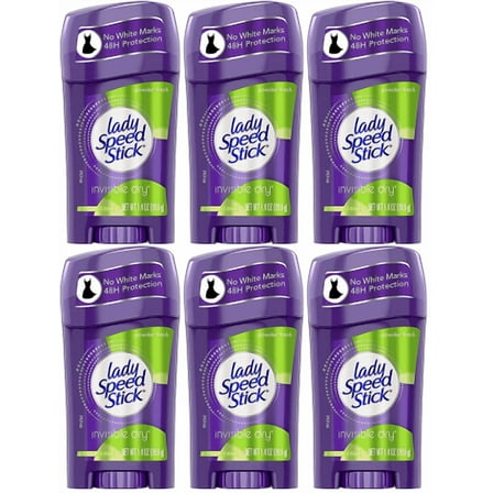 6 Pack - Lady Speed Stick Antiperspirant Deodorant Invisible Dry Powder Fresh 1.40 oz