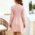 thumbnail image 7 of Fesfesfes Kids Girls Cute Collar A-Line Dress Long Sleeve Solid Color Pleated Bodice Princess Party Outfit for Autumn Winter Ages 1-8 Years, 7 of 7