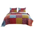 thumbnail image 1 of Benjara BM223405 Cotton Quilt Set with Patchwork, Multi Color - King Size - 3 Piece, 1 of 1