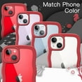 thumbnail image 7 of JETech Cute Case for iPhone 14 6.1-Inch, Wave Frame Curly Shape Shockproof Phone Cover for Women and Girls, Clear Hard PC Back (Red), 7 of 7