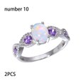 thumbnail image 4 of 2 piezas de anillo de cristal para mujer, anillos modernos portátiles para banquete de boda, joyería de aleación de moda para mujer, regalo de Ropa, zapatos y accesorios Miscelánea Tamaño 10 Qarigey AP015006-05, 4 of 6