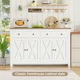 thumbnail image 6 of Homfa 55.1'' W Kitchen Buffet Storage Cabinet with Adjustable Shelves, 4-Doors 2-Drawers Sideboard Storage Cabinet, White, 6 of 8