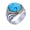 Silver Lake Blue, variant on Men's Women's Stainless Steel Vintage Creative Oval Gemstone Statement Ring Silver Lake Blue Size 11