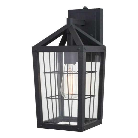 Outdoor Wall Lantern Black Wire Cage Dusk to Dawn Wall Sconce - 7 Inch