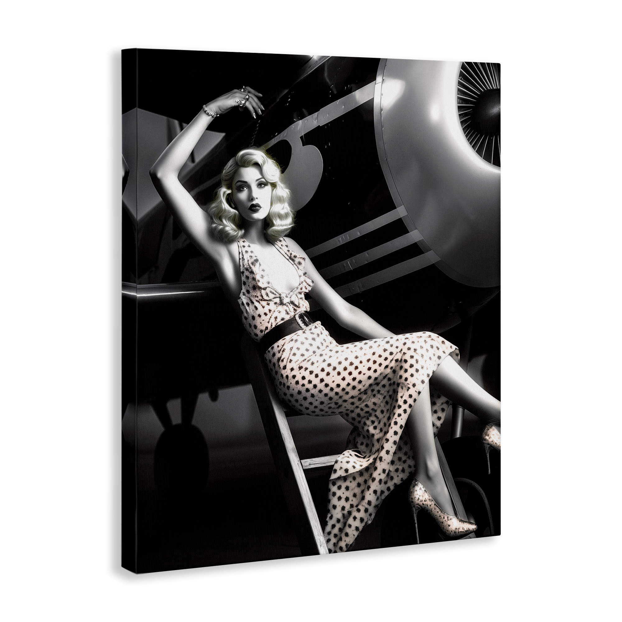 Stupell Industries Vintage Fashion Woman Novelty Painting Gallery Wrapped Canvas Art Print Wall Art, 30 x 40