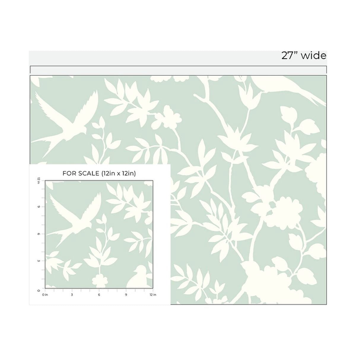 Luxe Haven Mono Toile Peel and Stick Wallpaper Seaglass