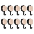 thumbnail image 4 of COSMOBETTY Kitchen Wall Hook 10Pcs Wooden Round Head Black Removable For Hanging, 4 of 8