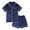 Navy, variant on Ruyang 2-Piece Summer Pjs for Boys Girls Satin Button Down Tshirt Sets Short Sleeve Top & Shorts Silk Pajamas Outfits