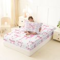 thumbnail image 4 of Manfei Personalized Letter N Twin Fitted Sheet,Cute Pink Bowknot Bedding,2pcs,1 Fitted Sheet and 1 Pillowcase, 4 of 6