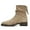 Khaki, variant on Women's Ankle Boots Round Toe Suede Over The Knee with Low Block Heel and Back Zipper for Everyday and Casual Wear
