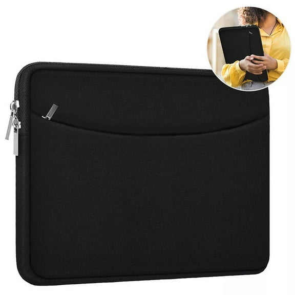 HOMEYA 13-14" Laptop Sleeve Bag for MacBook Air Mac Pro Surface Lenovo Dell HP, Padded Slim Laptop Pouch Accessories Travel Carrying Case, Black