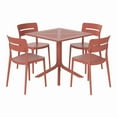 thumbnail image 6 of WestinTrends Playa Modern 5-Piece Resin Patio Dining Table Set with Stackable Patio Dining Chairs, Red, 6 of 15