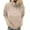Khaki, variant on Women's Button Front Turtleneck Sweater Solid Color Pullover Knit Top Long Sleeve Fashion Loose Fit Fall Winter Clothes