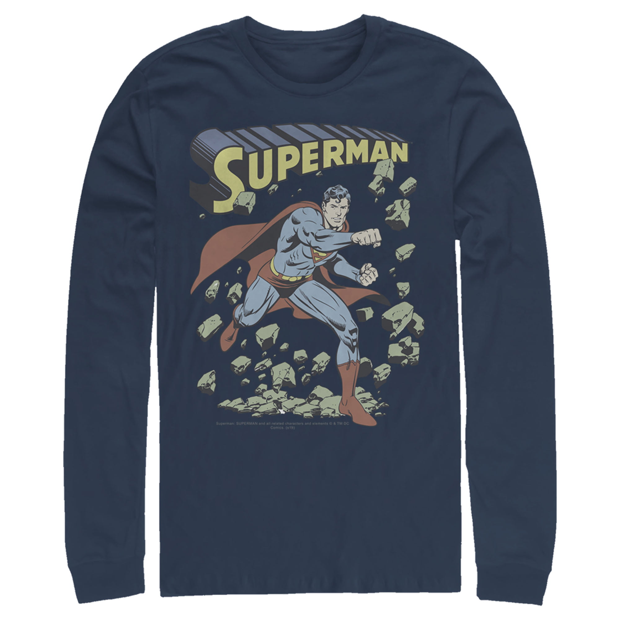 SUPERMAN Hero Action COLLAGE Licensed Adult Long Sleeve T-Shirt S-3XL 