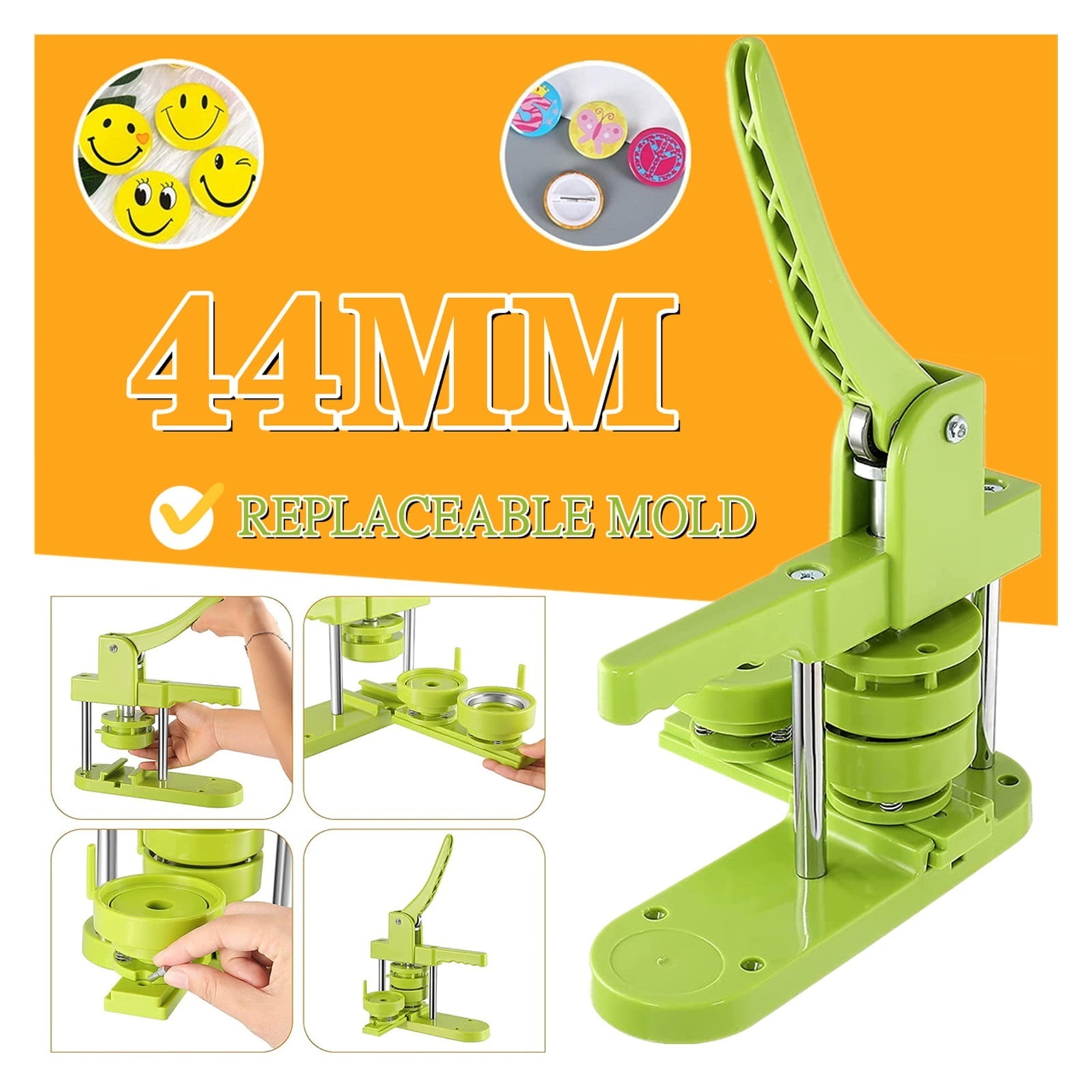 25MM-58MM Button Making Press Badge Maker Button Maker ReplaceableDIY Badge Maker Press Machine ,Easy to Use
