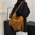thumbnail image 3 of Bolso Tipo Cartera Con Flecos Hombro Borlas Vaquera Occidental Piel Ante para Mujer, 3 of 8