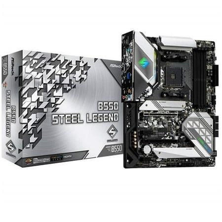 ASRock B550 STEEL LEGEND MB Steel Legend AMD AM4 Ryzen B550 DDR4 128GB PCIE SATA ATX Motherboard