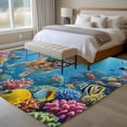 thumbnail image 4 of Ocean Diving Cat Area Rugs 8'x10', Washable Small Throw Rugs for Living Room Patio, Coastal Coral Fish Marine Life Indoor Outdoor Rug Non-Slip Low Pile Carpet Runner Reversible Floor Mats, 4 of 8