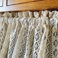 thumbnail image 4 of Handmade Crochet Curtain Tiers Rustic Boho Curtain Valance for Kitchen Window Farmhouse Coffee Bathroom Closet Decor Room Divider Rod Pocket Hollow Short Lace Curtains, 4 of 6