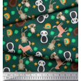 thumbnail image 3 of Soimoi Moss Georgette Fabric Floral & Cute Animals Cartoon Printed Fabric 1 Yard 42 Inch Wide, 3 of 3