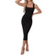 thumbnail image 1 of Vestido sin mangas INSPIRE CHIC para mujer, elegante con escote cuadrado, ceñido y fruncido, vestido midi de fiesta en color negro XL, 1 of 6