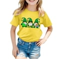 thumbnail image 4 of PMVFHDE Hauts d'Été pour Filles T-Shirts pour Fille Hauts Mignons Hauts Courts pour Fille Hauts de Sortie pour Fille T-Shirt à Manches Courtes pour Filles T-Shirt d'Été à Col Rond Coupe Décontractée T-Shirts Basiques Jaune, 6-7 Ans, 4 of 4