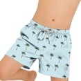 thumbnail image 4 of Zpanxa Kids Shorts Polyester Spandex Print Pattern with Drawstring Elastic Waistband Casual Swim Trunks 6-7 Years, 4 of 7