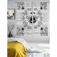 thumbnail image 3 of Vintage Bees Crowns Sheer Curtains 63 Inch Length 2 Panels Set Window Treatments, Retro Leaves Rings Gray Wooden Rod Pocket Semi Curtains for Living Room/Bedroom/Kitchen Décor, 104"W x 63"L, 3 of 7